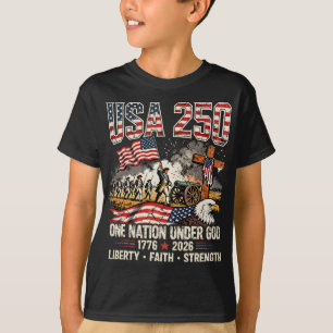 USA 250 Eine Nation unter Gott Freiheit Glaube Stä T-Shirt