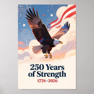USA 250 Falke Patriotisch 1776–2026 Poster