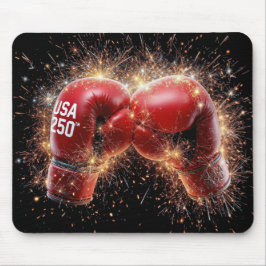 USA 250. Feier mit Red Boxing Handschuhen Mousepad