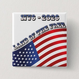 USA 250 Freiheit 1776-2026 Patriotisch Button