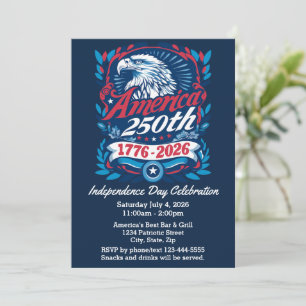 USA 250. Geburtstag 4. Juli Patriotisch Amerikas G Einladung
