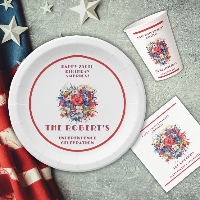 USA 250. Geburtstag - Amerikas Feier Pappteller (Von Creator hochgeladen)