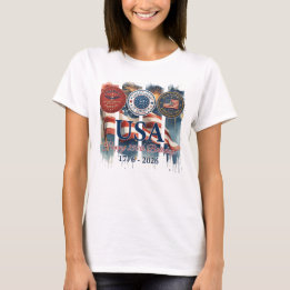 USA 250. Geburtstag Patrioten-Abzeichen Grafik T-Shirt