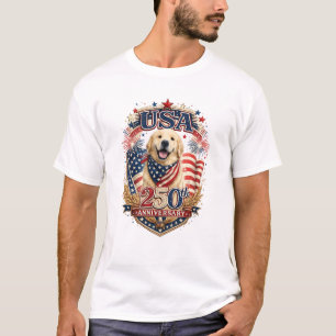 USA 250. Geburtstags-Golden-Retriever-T-Shirt #3 T-Shirt