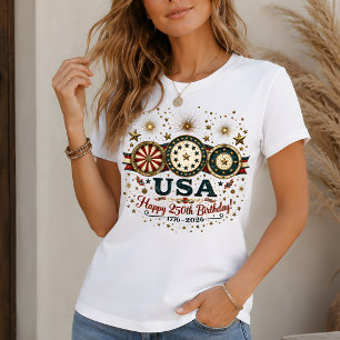 USA 250. Geburtstags-Patriotisches Abzeichen-Grafi T-Shirt