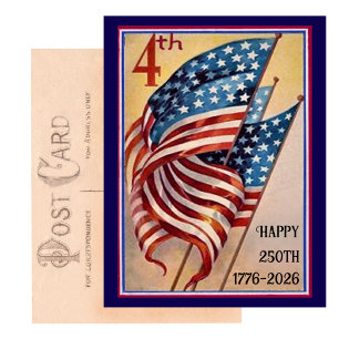 USA 250. Geburtstags-Patriotismus-Flagge am 4. Jul Postkarte