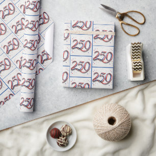 USA 250. Geburtstagsband und Sterne Geschenkpapier