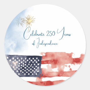 USA 250 Independence Watercolor Flag Aufkleber