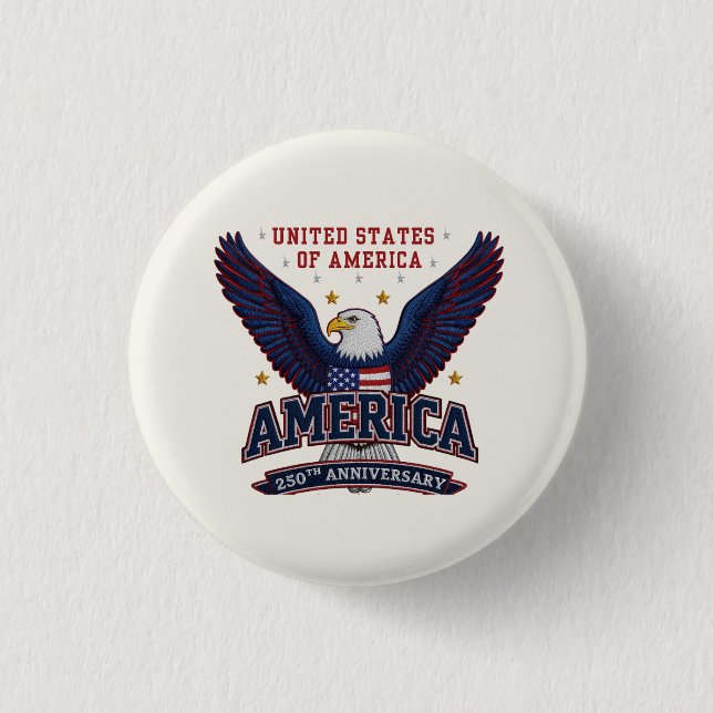 USA 250-Jahr-Feier Button (Vorderseite)