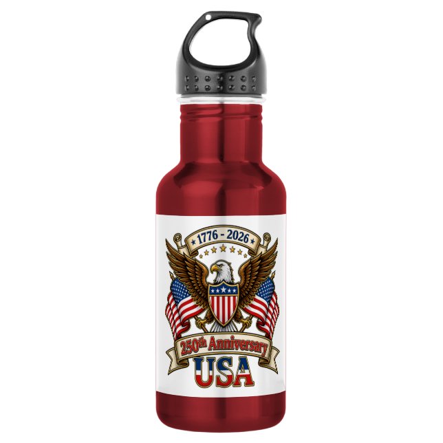 USA 250-Jahr-Feier Edelstahlflasche (Vorderseite)