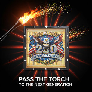 USA 250-Jahr-Feier Liberty Eagle Quadratische Wanduhr