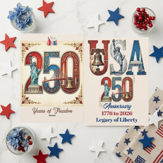 USA 250-Jahr-Jubiläum Amerikanisches Erbe Retro Ru Feiertagskarte