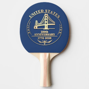 USA 250-Jahr-Jubiläum Golden Gate Gold-Design Tischtennis Schläger