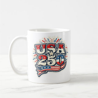 USA 250-Jahr-Jubiläums-Aufkleber – Patriotisch 177 Kaffeetasse