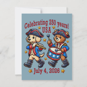 USA 250-Jahr-Jubiläums-Souvenir - Patriotisch Postkarte
