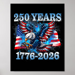 Usa 250 Jahre 1776-2026 Adler Amerikanische Flagge Poster