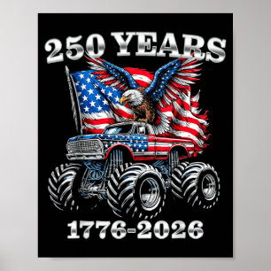 USA 250 Jahre 1776-2026 Adler Monster Truck Jungen Poster