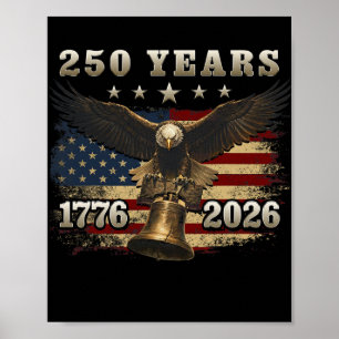 USA 250 Jahre 1776-2026 Freiheitsglocke Adler Flag Poster