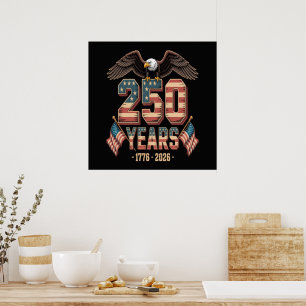 USA 250 Jahre 250. Jubiläumsflagge US Poster