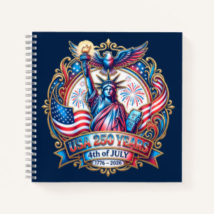 USA 250 Jahre 4. Juli 1776-2026 Notizbuch