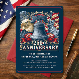 USA 250 Jahre Amerikas Semiquincentennial Einladung