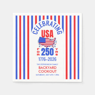 USA 250 Jahre BBQ-Grillfest am 4. Juli Serviette