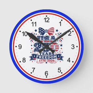 USA 250 Jahre Freiheit 1776 - 2026 Runde Wanduhr