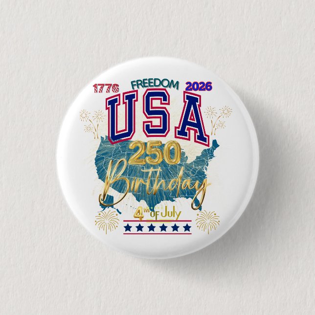 USA 250 JAHRE FREIHEIT BUTTON (Vorderseite)