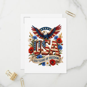 USA 250 Jahre Freiheit Einladungspostkarte