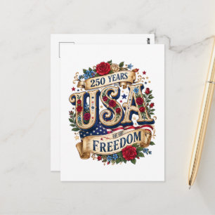 USA 250 Jahre Freiheit Floral Americana Postkarte