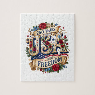USA 250 Jahre Freiheit Floral Americana Puzzle
