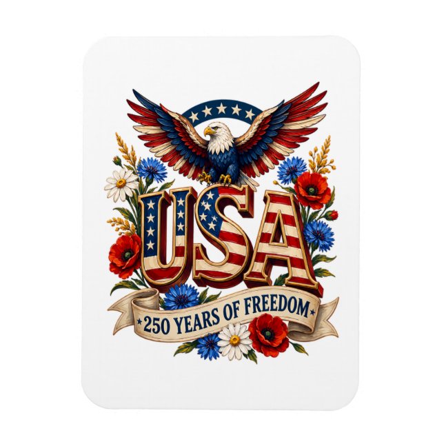 USA 250 Jahre Freiheit Magnet (Vertikal)