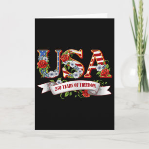 Usa 250 Jahre Freiheit Patriotische Wildblume 4. Karte
