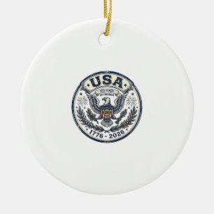 USA 250 Jahre Freiheit Vintage Adler Abzeichen Shi Keramik Ornament