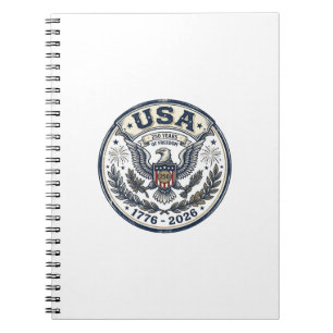 USA 250 Jahre Freiheit Vintage Adler Abzeichen Shi Notizblock