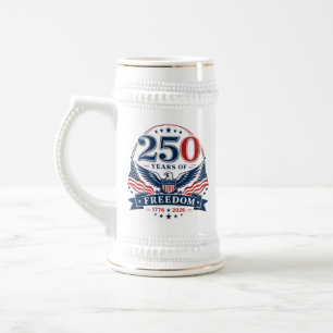 USA 250 Jahre Freiheits-Patriotischer-Adler-Design Bierglas