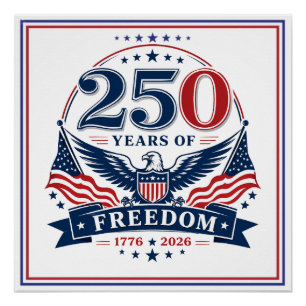 USA 250 Jahre Freiheits-Patriotischer-Adler-Design Poster