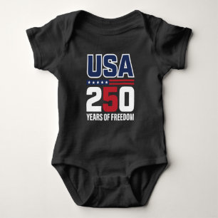 USA 250 Jahre Freiheits-Patriotisches Flaggen-Desi Baby Strampler