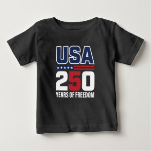 USA 250 Jahre Freiheits-Patriotisches Flaggen-Desi Baby T-shirt