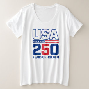 USA 250 Jahre Freiheits-Patriotisches Flaggen-Desi Große Größe T-Shirt