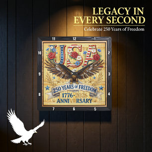 USA 250 Jahre Freiheitsjubiläum Quadratische Wanduhr