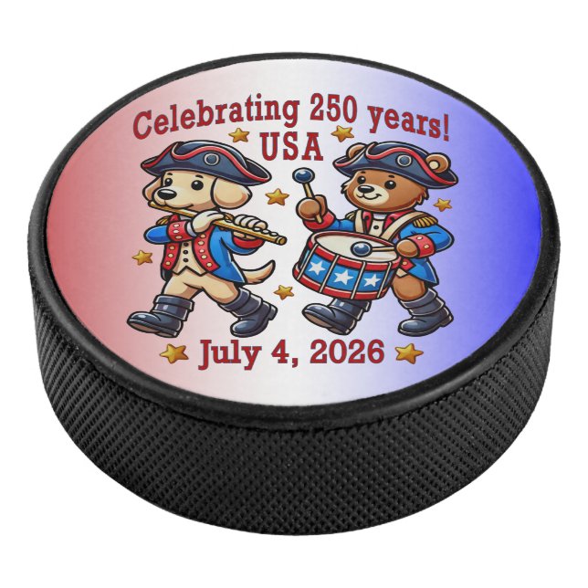 USA 250 Jahre Jubiläum Souvenir - Patriotic Eishockey Puck (3/4)
