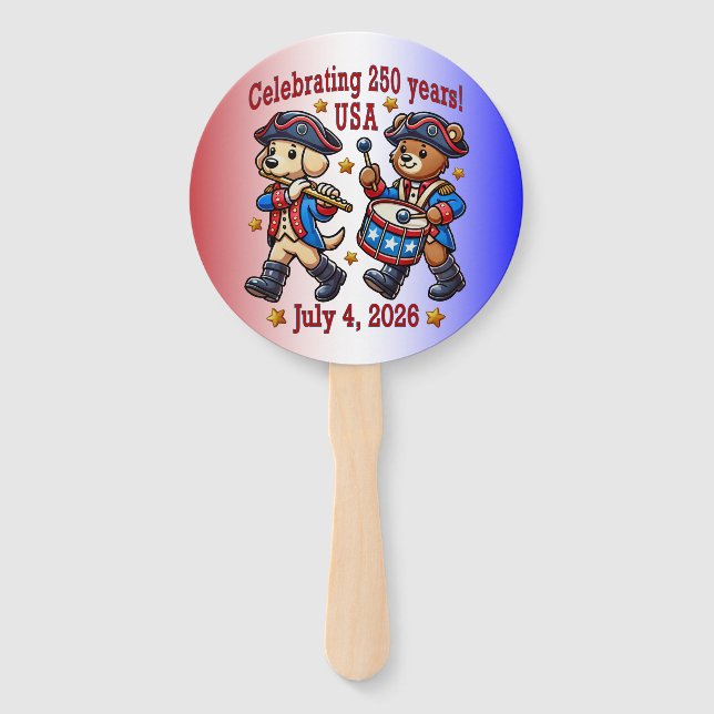 USA 250 Jahre Jubiläum Souvenir - Patriotic Fächer (Vorderseite)