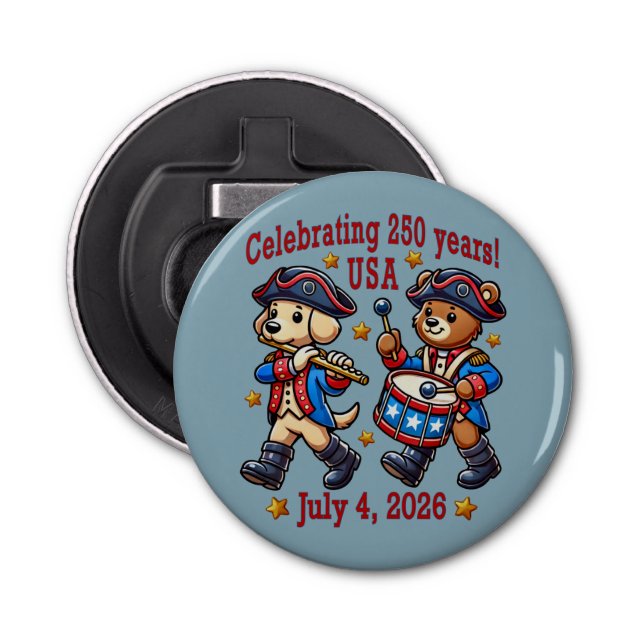 USA 250 Jahre Jubiläum Souvenir - Patriotic Flaschenöffner (Vorderseite)