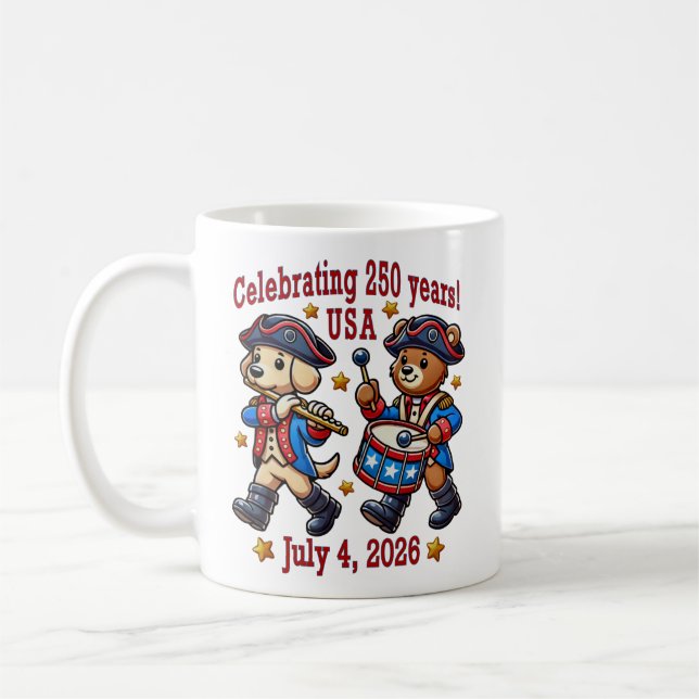USA 250 Jahre Jubiläum Souvenir - Patriotic Kaffeetasse (Links)