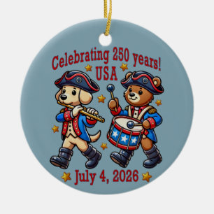 USA 250 Jahre Jubiläum Souvenir - Patriotic Keramik Ornament