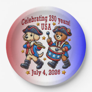 USA 250 Jahre Jubiläum Souvenir - Patriotic Pappteller