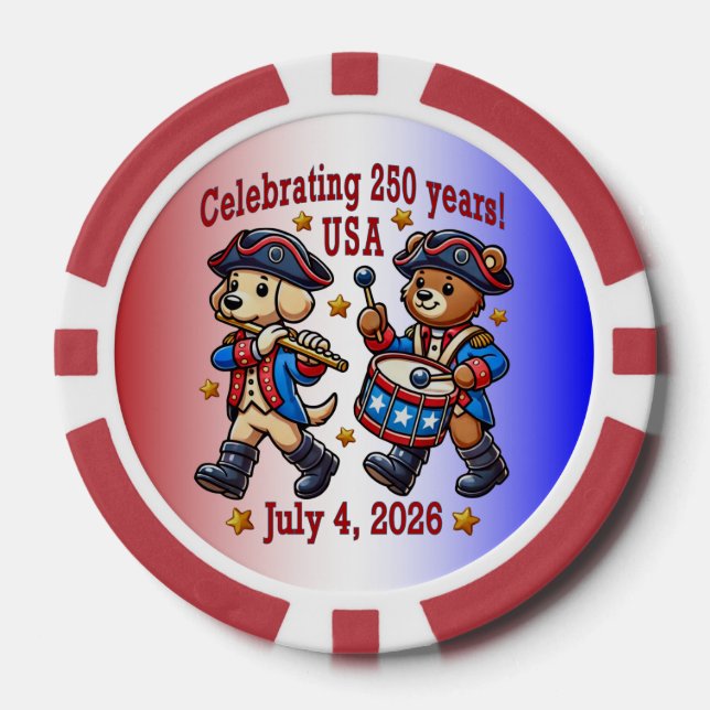 USA 250 Jahre Jubiläum Souvenir - Patriotic Pokerchips (Vorderseite)