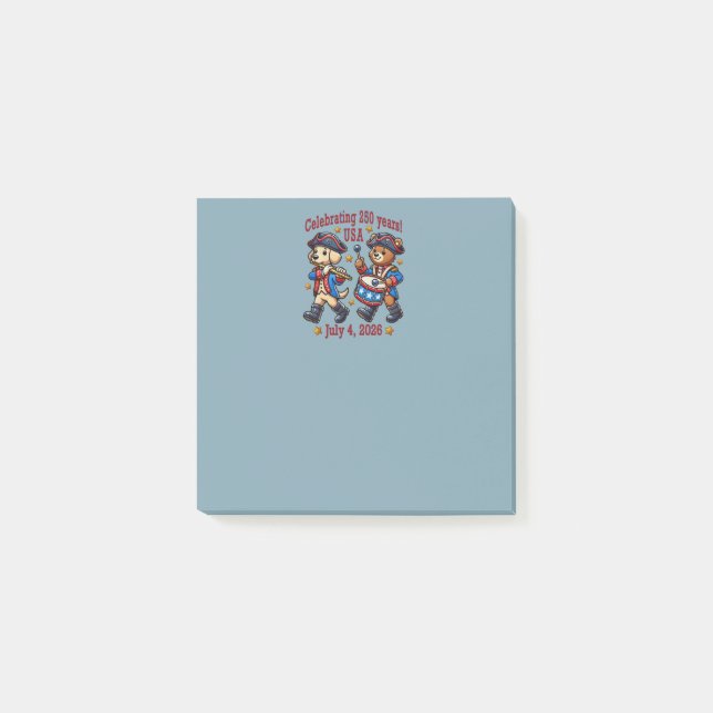 USA 250 Jahre Jubiläum Souvenir - Patriotic Post-it Klebezettel (Vorderseite)