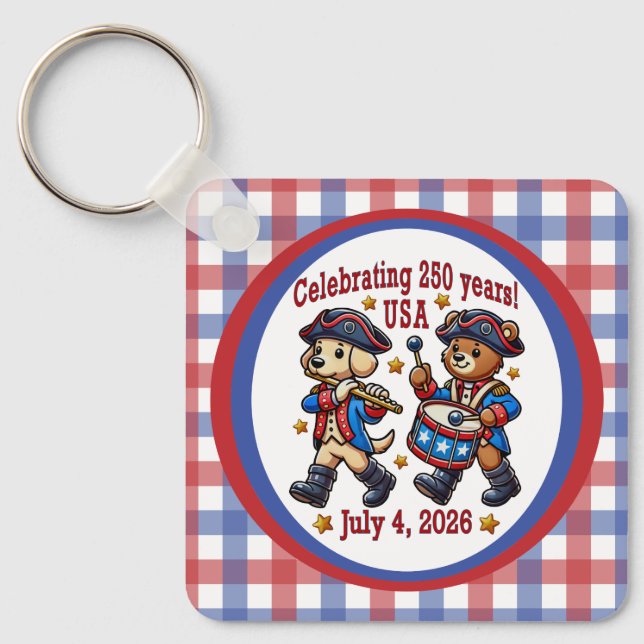 USA 250 Jahre Jubiläum Souvenir - Patriotic Schlüsselanhänger (Vorderseite)